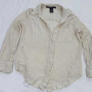 Off-White Textured Button Shirt